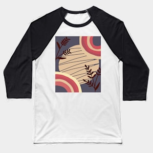 Abstract Shapes and Florals - Pink, Peach, and Grey-Blue Baseball T-Shirt